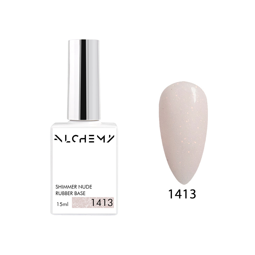 Shimmer Nude Rubber Base 1413 (hard), 15ml - AlchemyCosmetics
