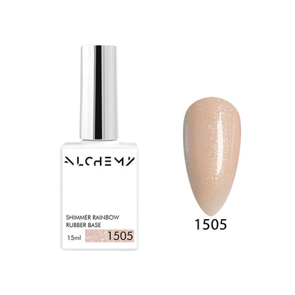 Shimmer Rainbow Rubber Base 1505 (hard), 15ml - AlchemyCosmetics