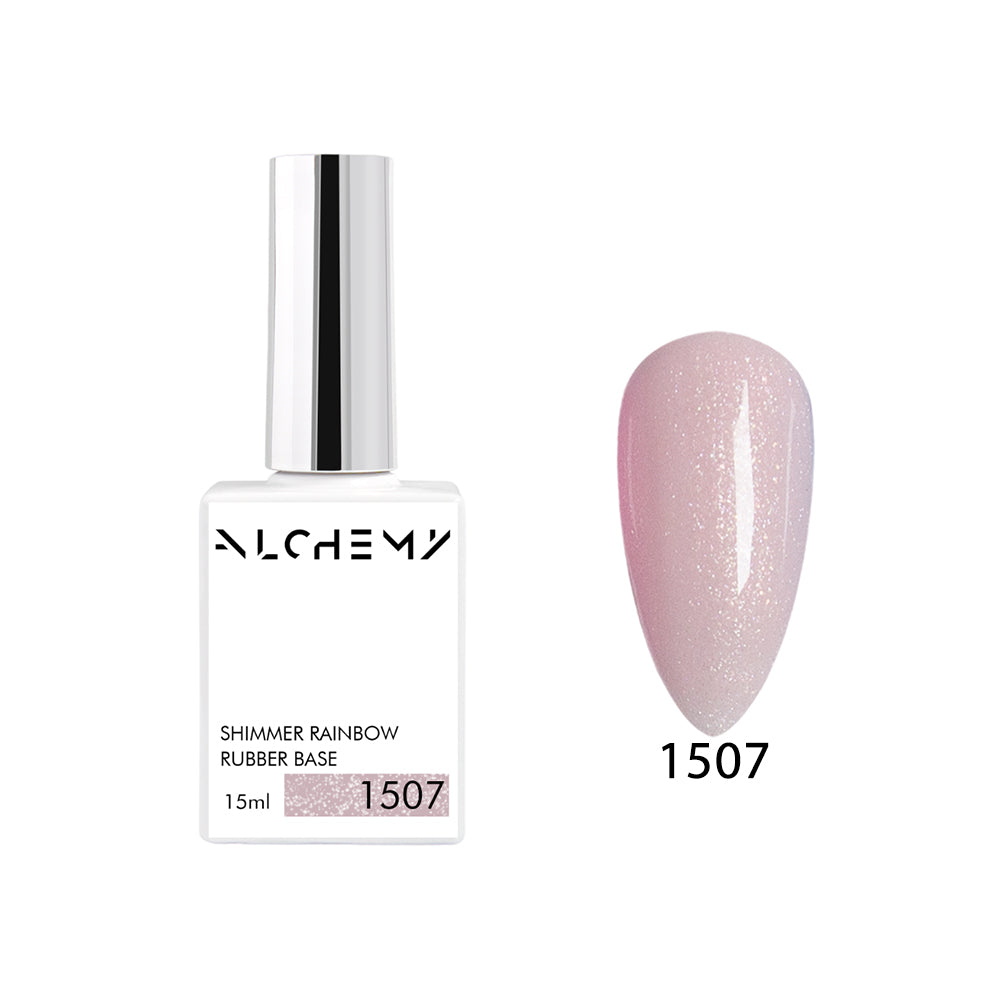 Shimmer Rainbow Rubber Base 1507 (medium), 15ml - AlchemyCosmetics