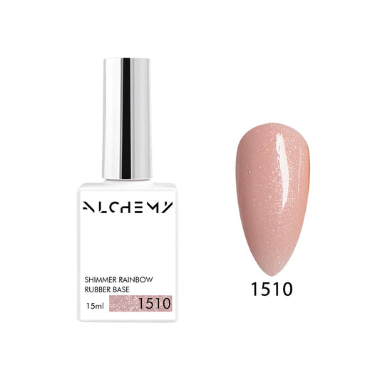 Shimmer Rainbow Rubber Base 1510 (hard), 15ml - AlchemyCosmetics